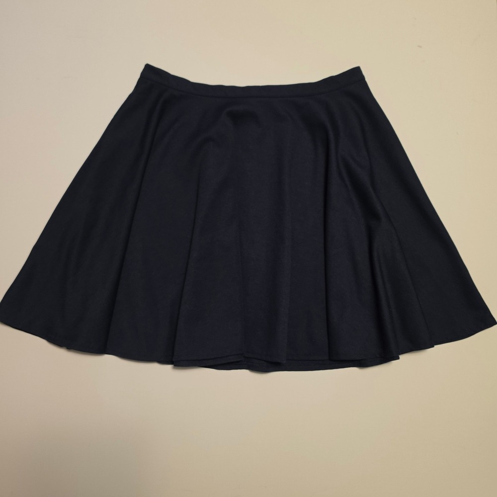 Twik Solid Black Flared Skater Mini Skirt Size Medium